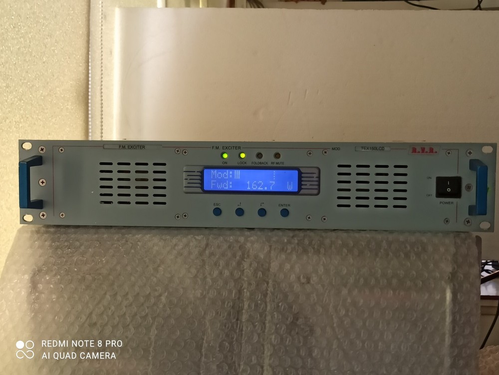 Broadcast Prof RVR TEX150w LCD FM Transmitter Wide Band Encoder Stereo