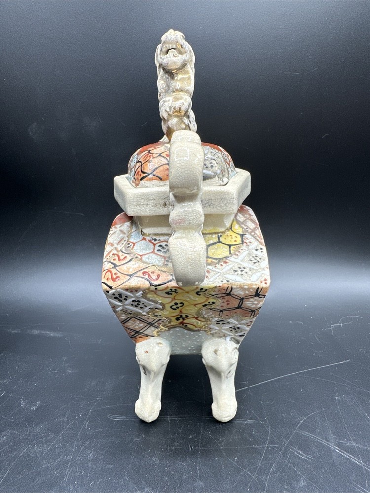 Vintage Japanese Incense Burner Box Foo Dog