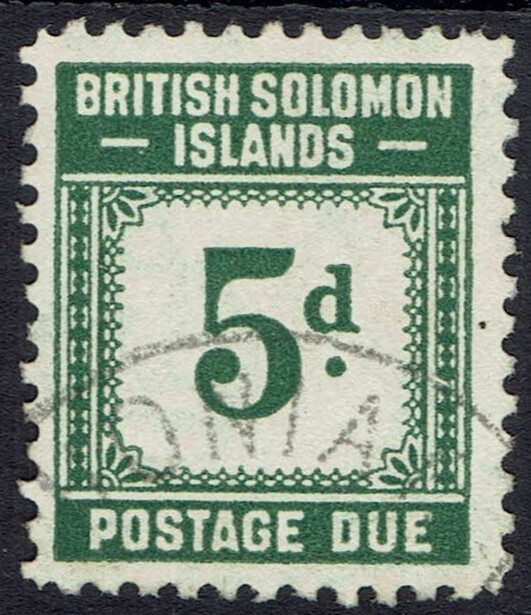 BRITISH SOLOMON ISLANDS 1940 POSTAGE DUE 5D USED