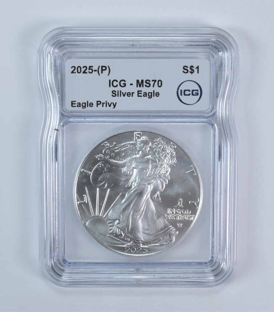 2025 (P) American Silver Eagle Eagle Privy MS70 ICG