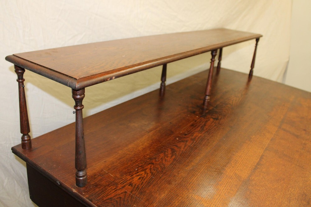 Antique Oak Standing Desk with Shelf