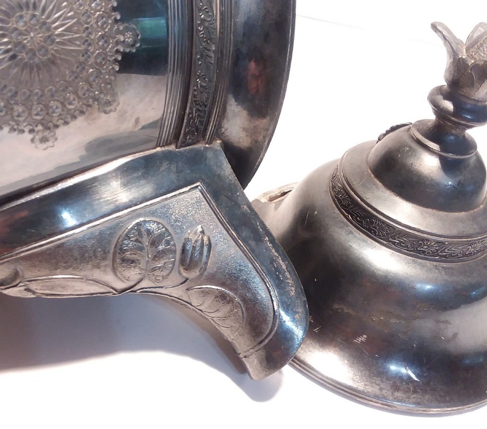 Reed Barton Ice Water Pitcher Seamless Lining Etched Silverplate Decorative Only