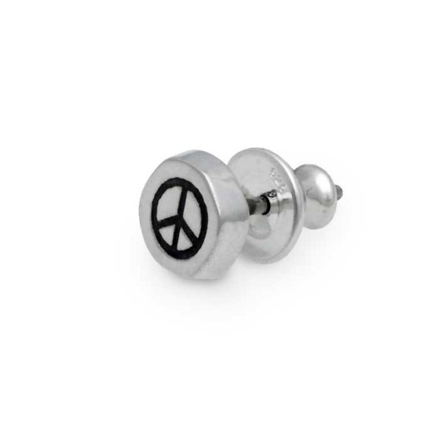 Dr MONROE Think Note Peace Stud Earring (Single) Silver