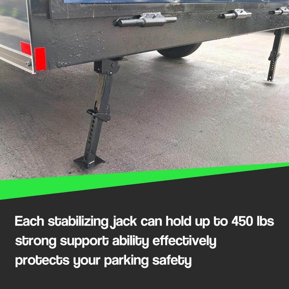 2 RV Attachable Telescoping Stabilizer Trailer Jacks - 1000lbs Cap Each for R...
