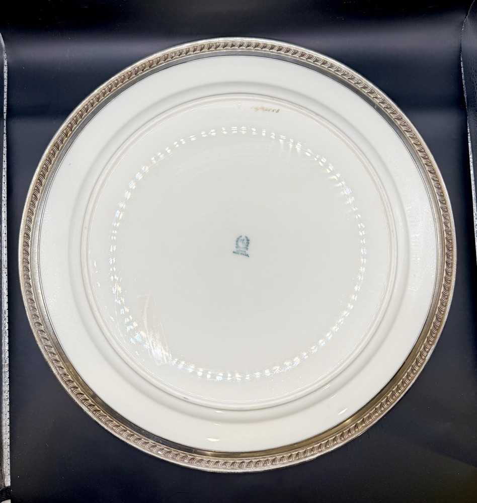 Lenox Sterling Silver Gorham Large Serving Dish 14 Inch Platter Ceramic