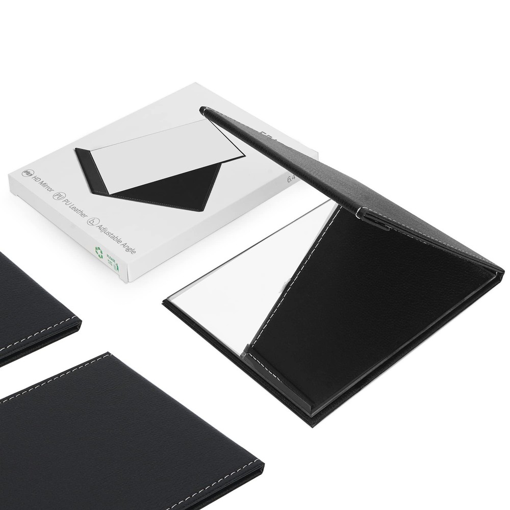 Folding Travel Mirror, PU Portable Adjustable Rectangular Ultrathin Mirror, f...