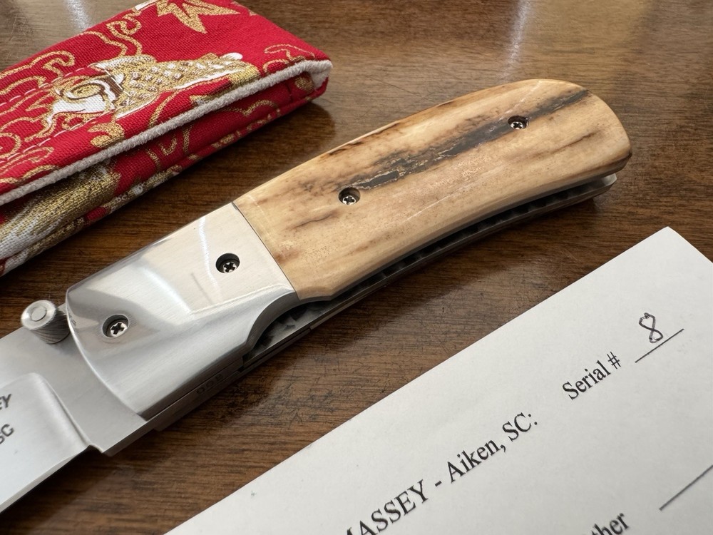 Bill Massey Custom Folding Knife ATS-34 Blade Nice Handle