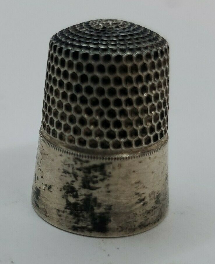 Sterling Silver Sewing Thimble, Size 10 unmarked MHM