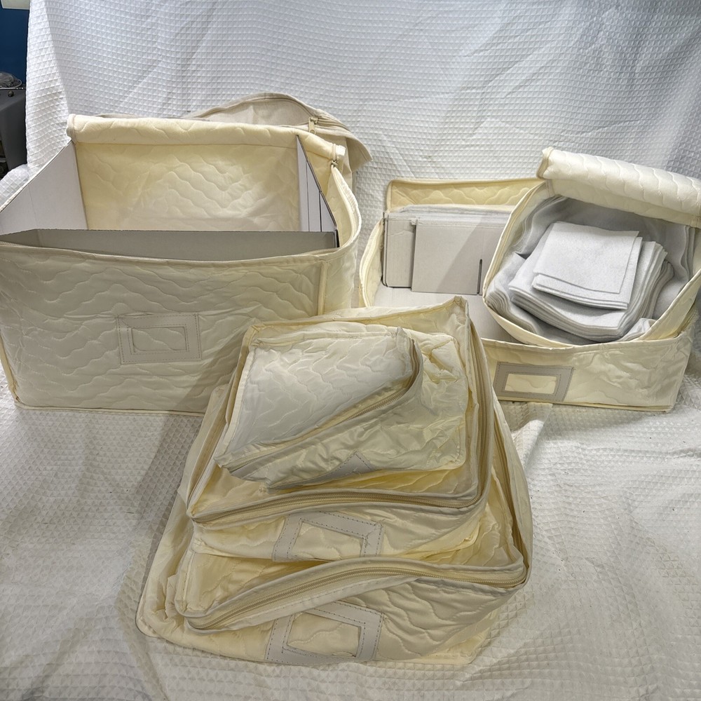 QUILTED STORAGE CASES DISH AND DIVIDER STARTER SET 6PC + Bonus Blanket Case