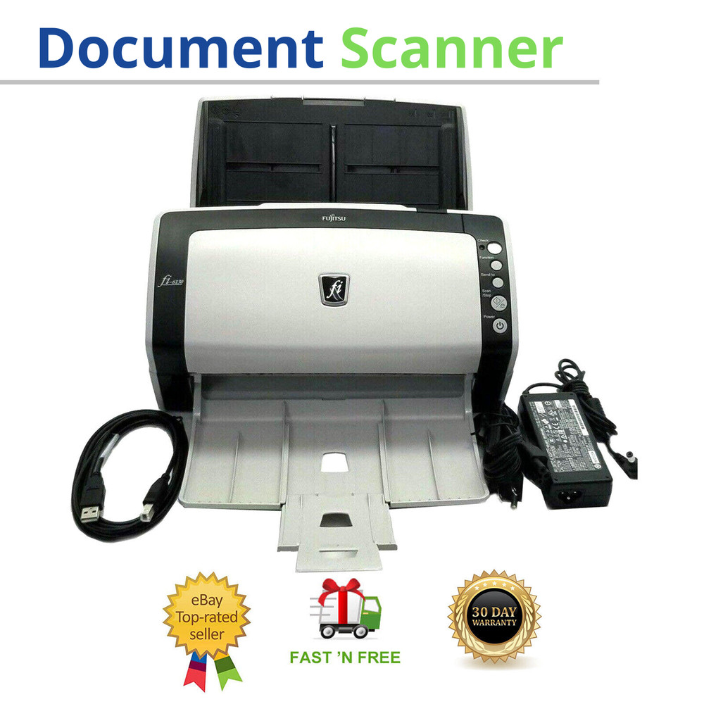 Duplex Pass-Through ADF Document Scanner for Work w/AC Adapter & USB Cable