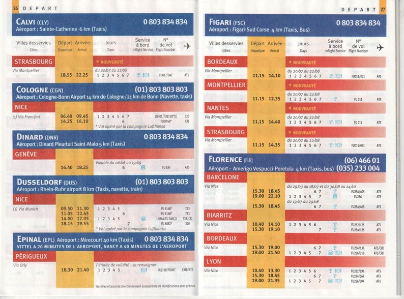 Air Littoral timetable 1998/03/29