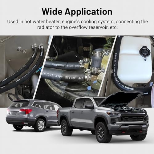 3/8" Heater Hose Coolant Radiator Straight 100PSI SAE 20R3 5FT Black 3/8 Inch