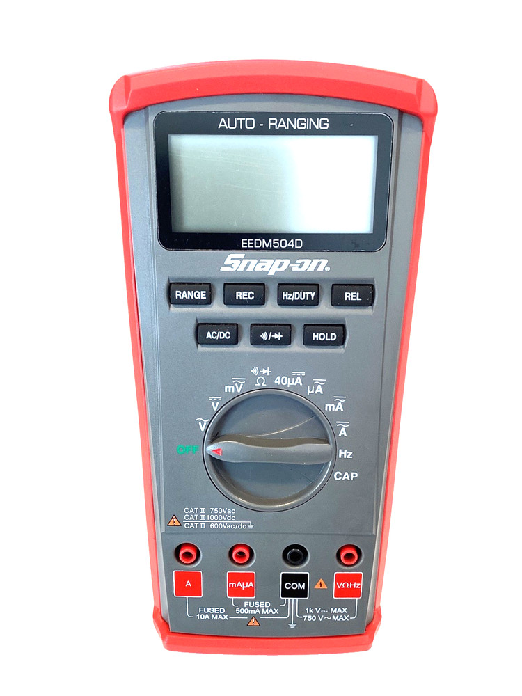 Snap On Auto Ranging Digital Multi Meter Kit Leads Pouch Manual EEDM504D MINT