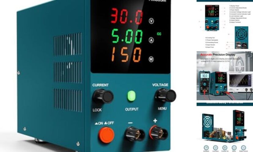DC Power Supply (0-30 V 0-5 A) HM305M Mini Variable Switching Digital Bench