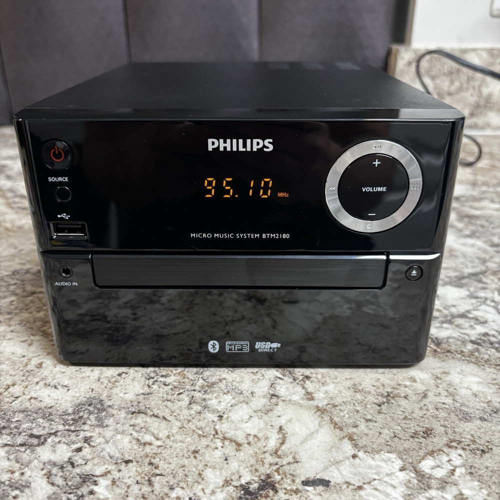 Philips BTM2180 Micro Music System Bluetooth MP3 USB Black No Remote Works