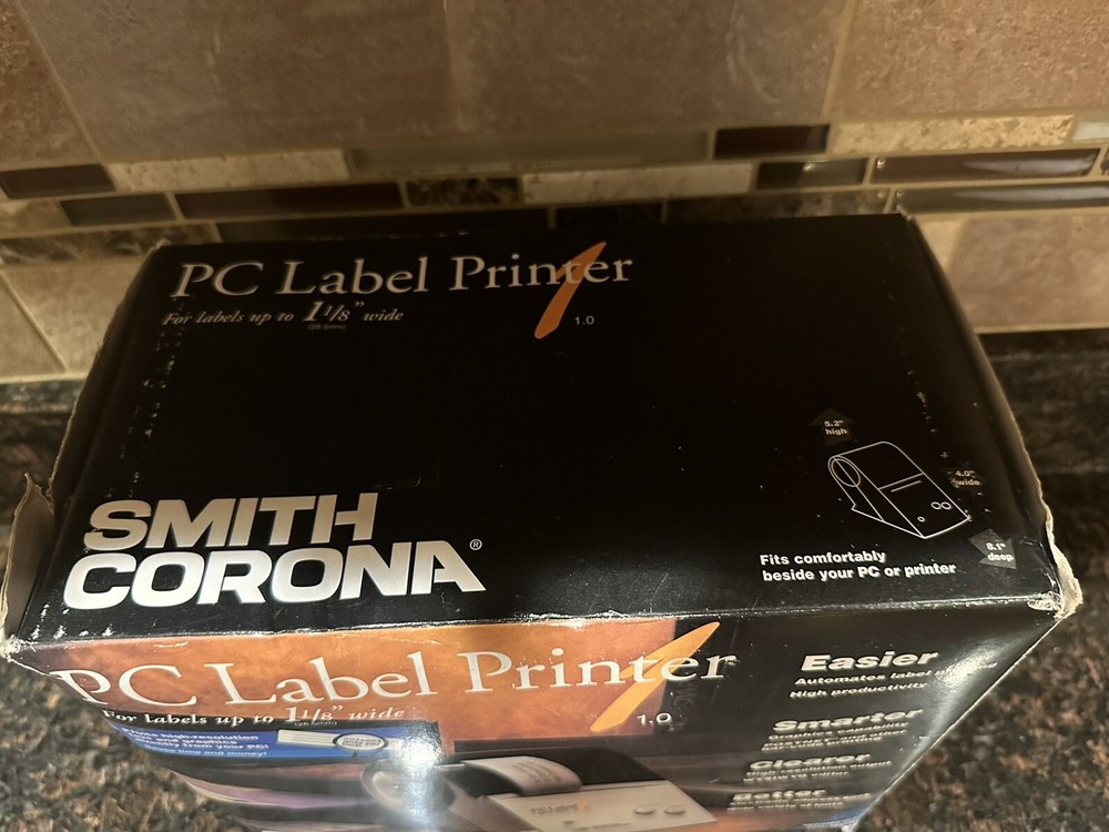 Smith Corona PC Label Printer 1.0 Tested Works Includes Cables Instructions Box