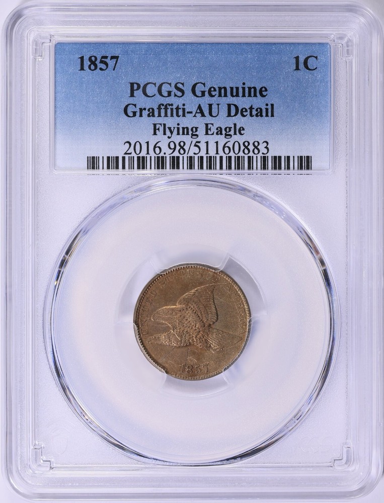 1857 Flying Eagle Cent 1c PCGS AU Details