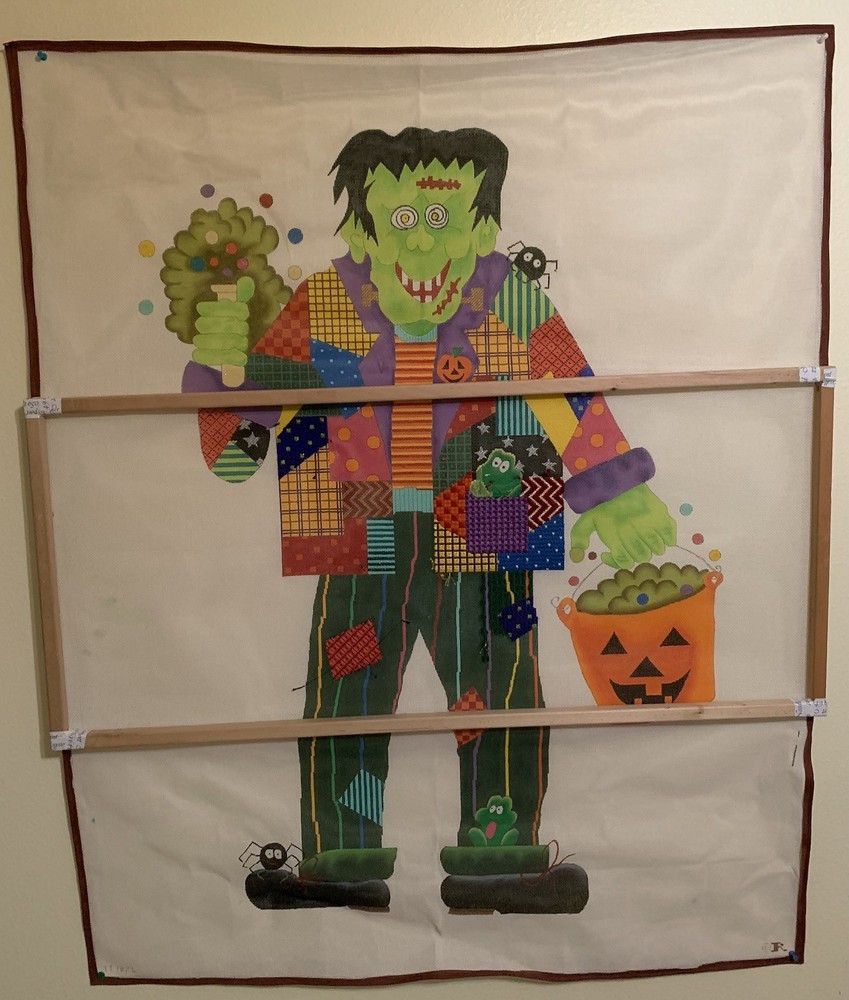 “Patchwork Frankenstein” Needlepoint 13 Mesh 30” x 42” By Renaissance Designs