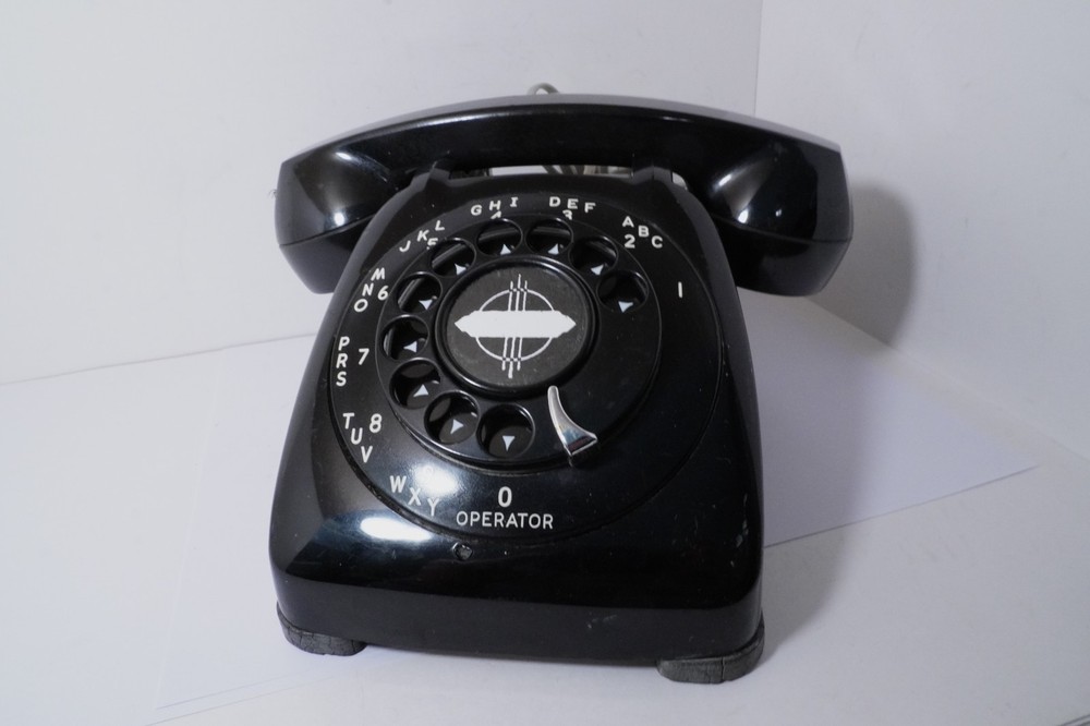 Nice Original AUTOMATIC ELECTRIC Black A/E 80 Deskset Sold AS IS & Untested