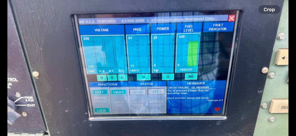 Military Generator Mep 805B MEP 806B Generator Color Screen Interface Module.