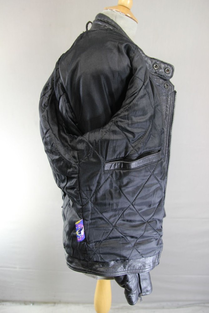 CLASSIC BLACK LEATHER BIKER JACKET 36-38 INCH CHEST