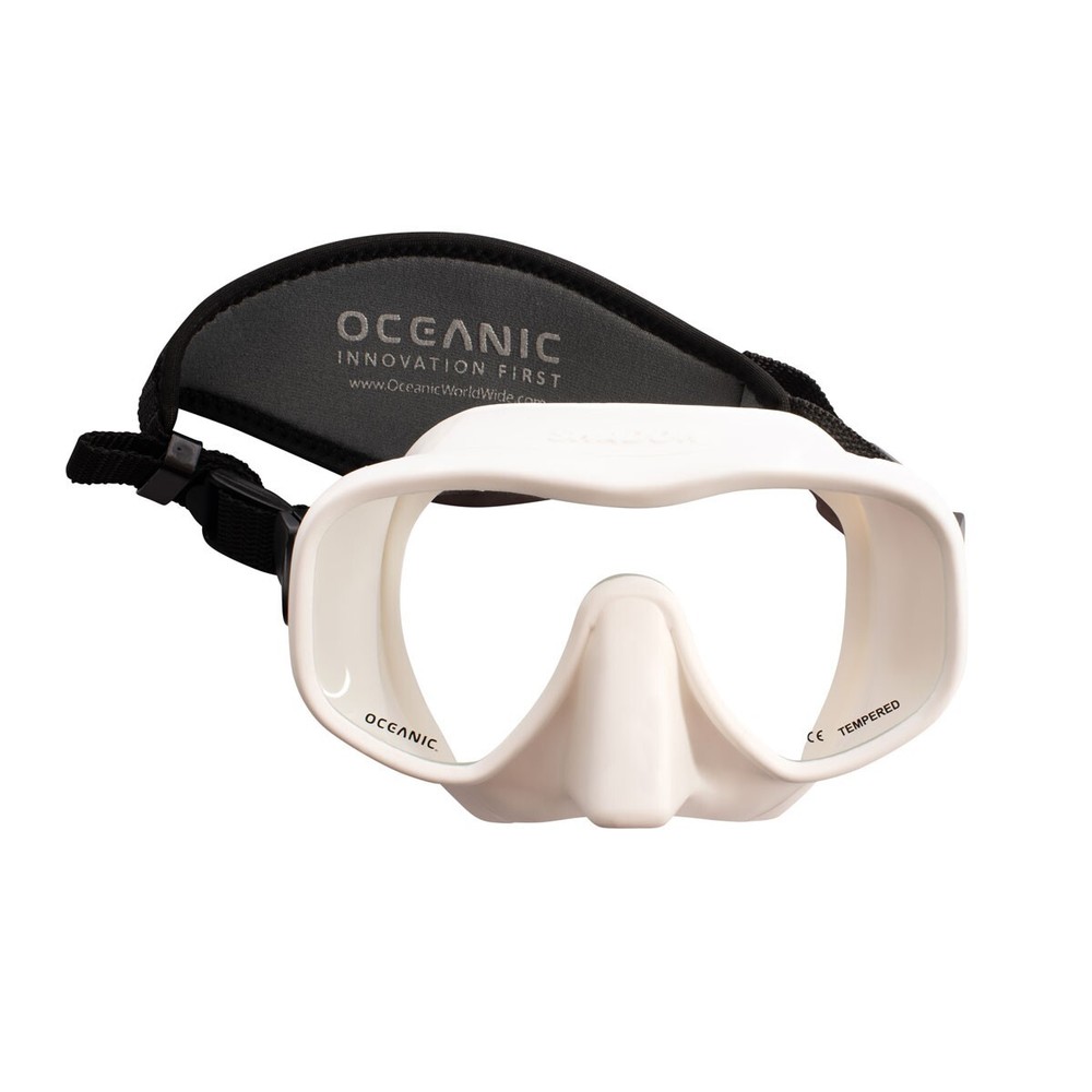 Oceanic Mini Shadow Scuba Mask - White - Frameless - Neoprene Strap - Mini Size