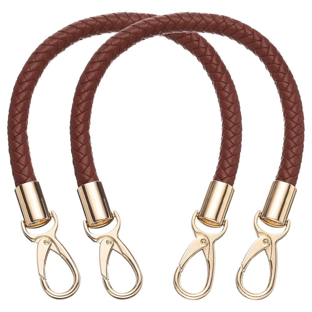 2 Pcs Leather Purse Strap, Braided Purse Replacement, Brown