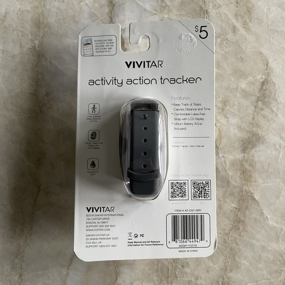 Vivitar Activity Action Tracker Tracks Calories Steps Distance Time LCD Display!