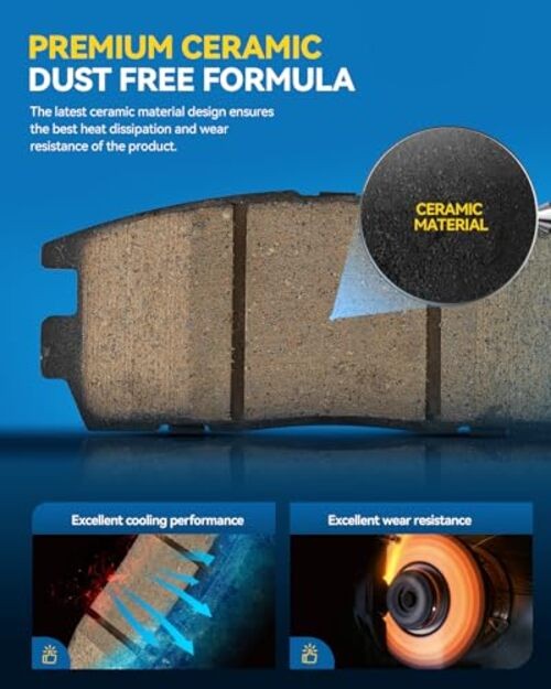 Ceramic Front Brake Pads For Sentra 2007-2017, 4 Pcs replace # D815A