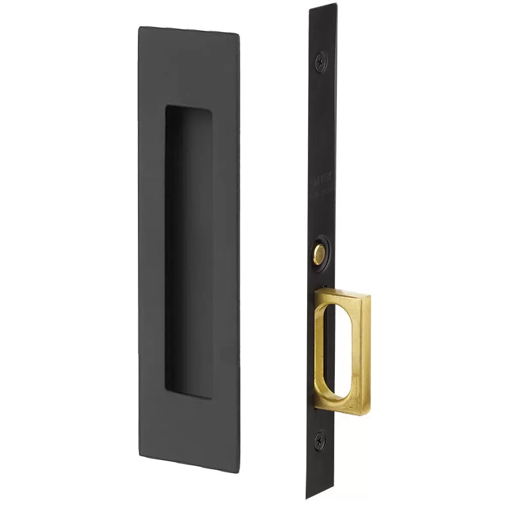 Emtek 2154US19  Modern Rectangular Mortise Passage Pocket Door, Flat Black