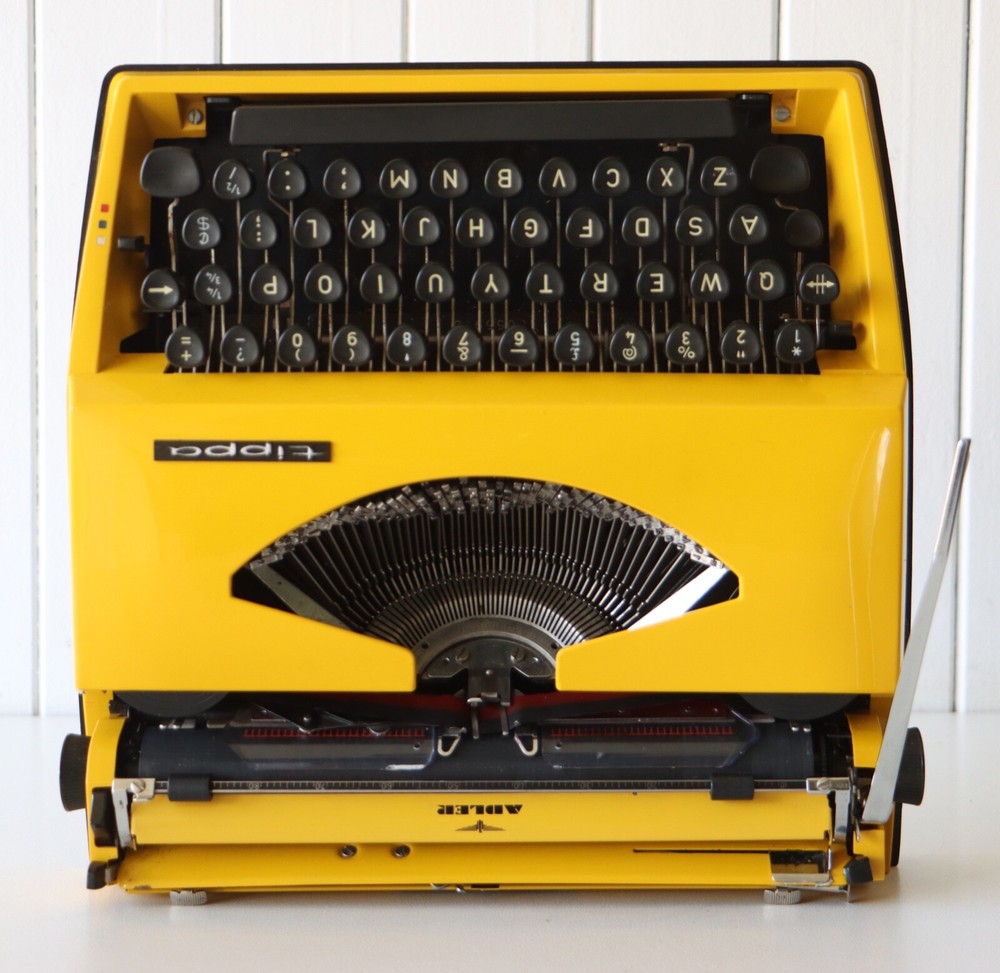 Bright Yellow Adler Manual Typewriter ***** Excellent Working Condition *****