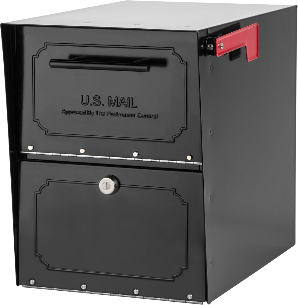 6200B-10 Oasis Classic Locking Post Mount Parcel Mailbox with High Security Rein