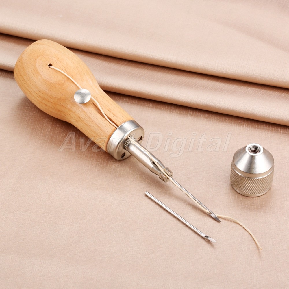 Hand Sewing Machine Awl Needle Thread Edge Stitching Belt Strip DIY Leather Tool