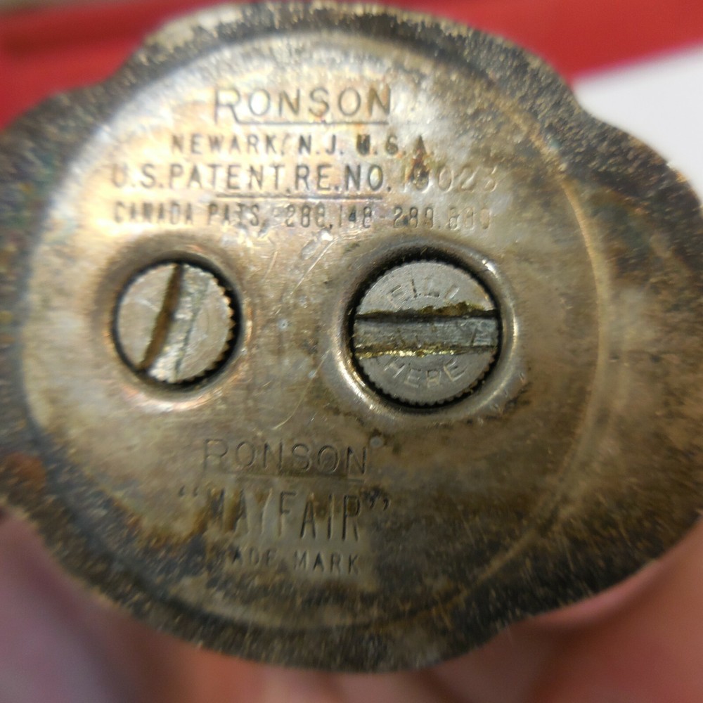 3" VINTAGE SILVERPLATE ART DECO RONSON MAYFAIR TABLE LIGHTER #1