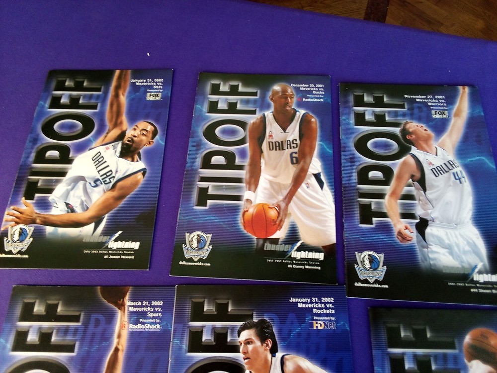 9 DALLAS MAVERICKS PROGRAM 2001-02 ROCKETS SPURS SONICS BUCKS NETS WARRIORS