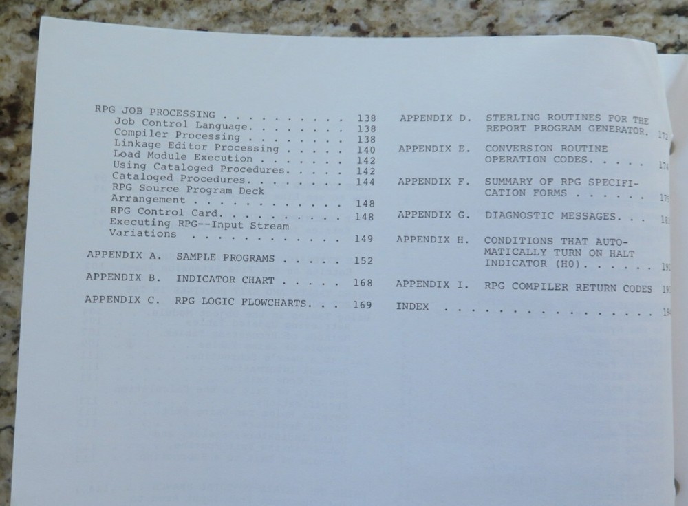 Vintage IBM System / 360 Operating System / RPG Language Dated 1968 / 1969