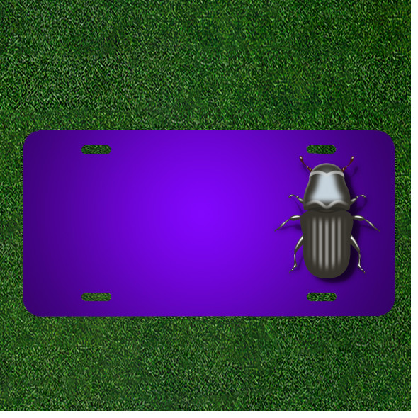 Custom Personalized License Plate With Add Names To Bug Beetle Insect Grey