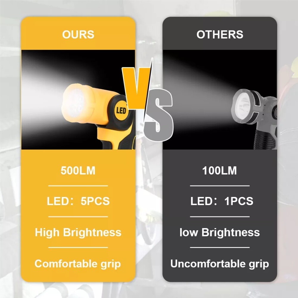 2PCS For DeWALT 20V Max Battery Cordless LED Pivoting Work Light Flashlight TOOL