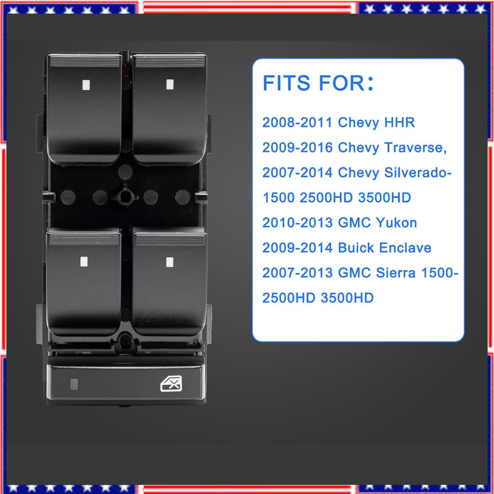 Driver Side Power Window Master Control Switch fit for 2007-2013 Chevy Silverado