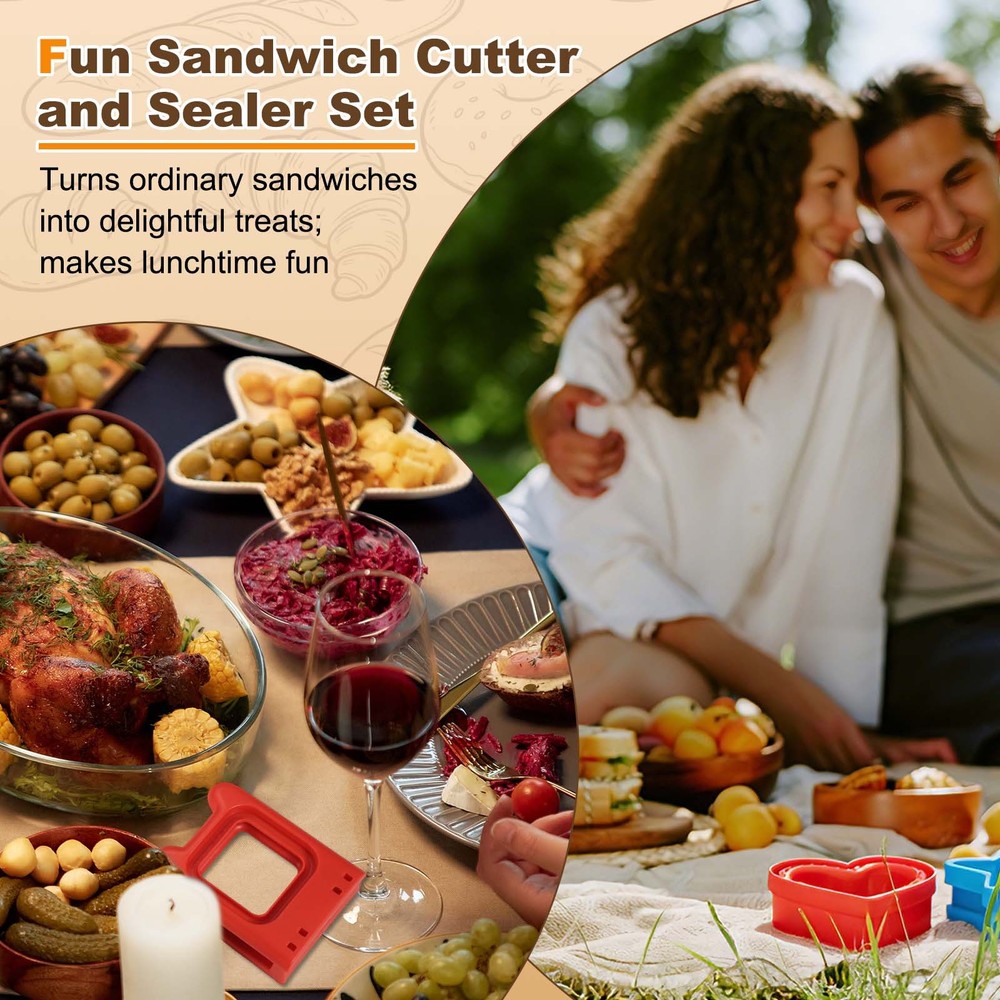 Crustless Sandwich Cutter, Square-Shape(Red)