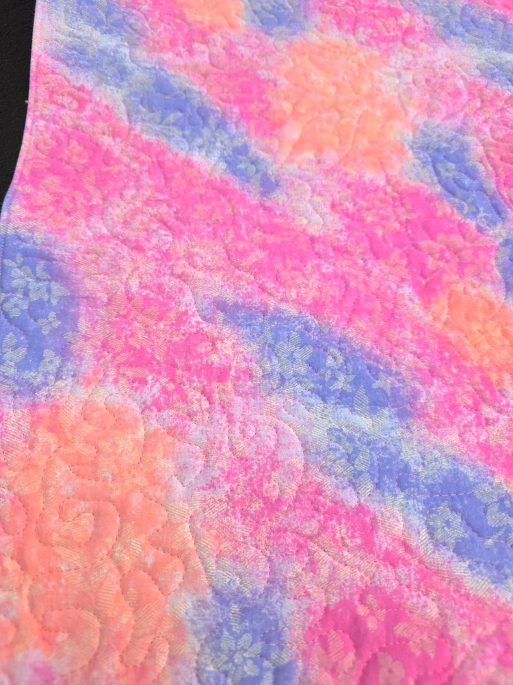 Handmade Quilted Table Runner Easter Eggs Rainbow glittered reversible bright