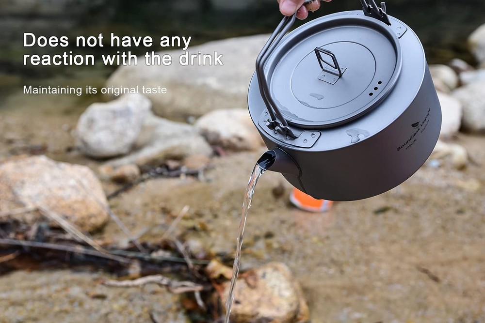 Boundless Voyage Titanium Kettle with Folding Handle & Filter Ultralight Teap...