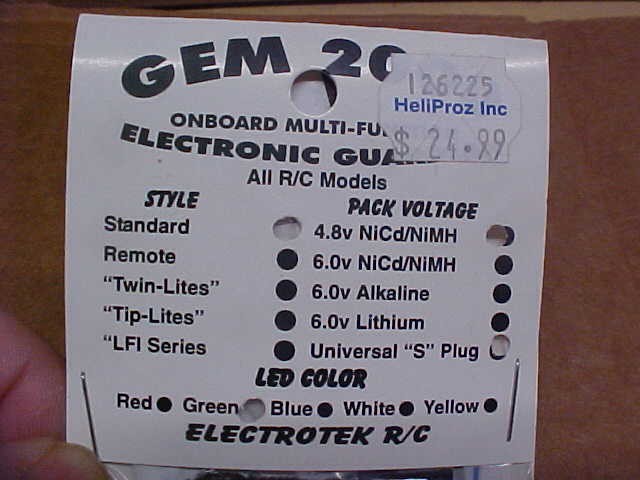 ELECTROTEK RC GEM 2000 ELECTRONIC GUARDIAN - STANDARD 4.8V