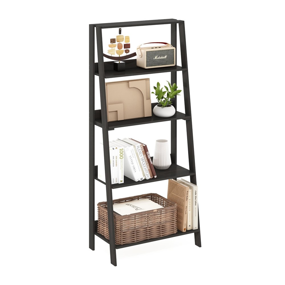 5-Tier Ladder Bookcase Display Shelf in Espresso