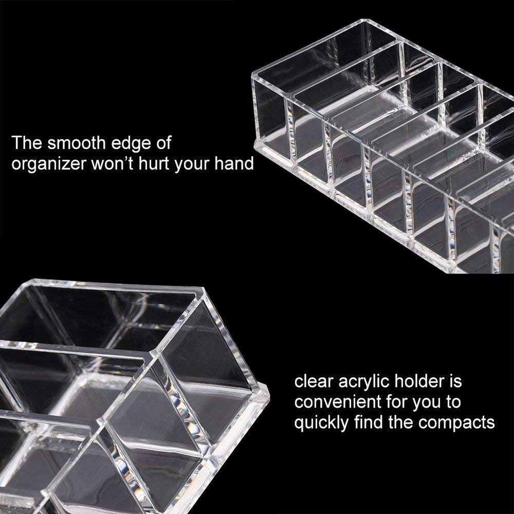 2 Pcs Clear Acrylic Compact Organizer Blushes Highlighters Eyeshadow Makeup O...