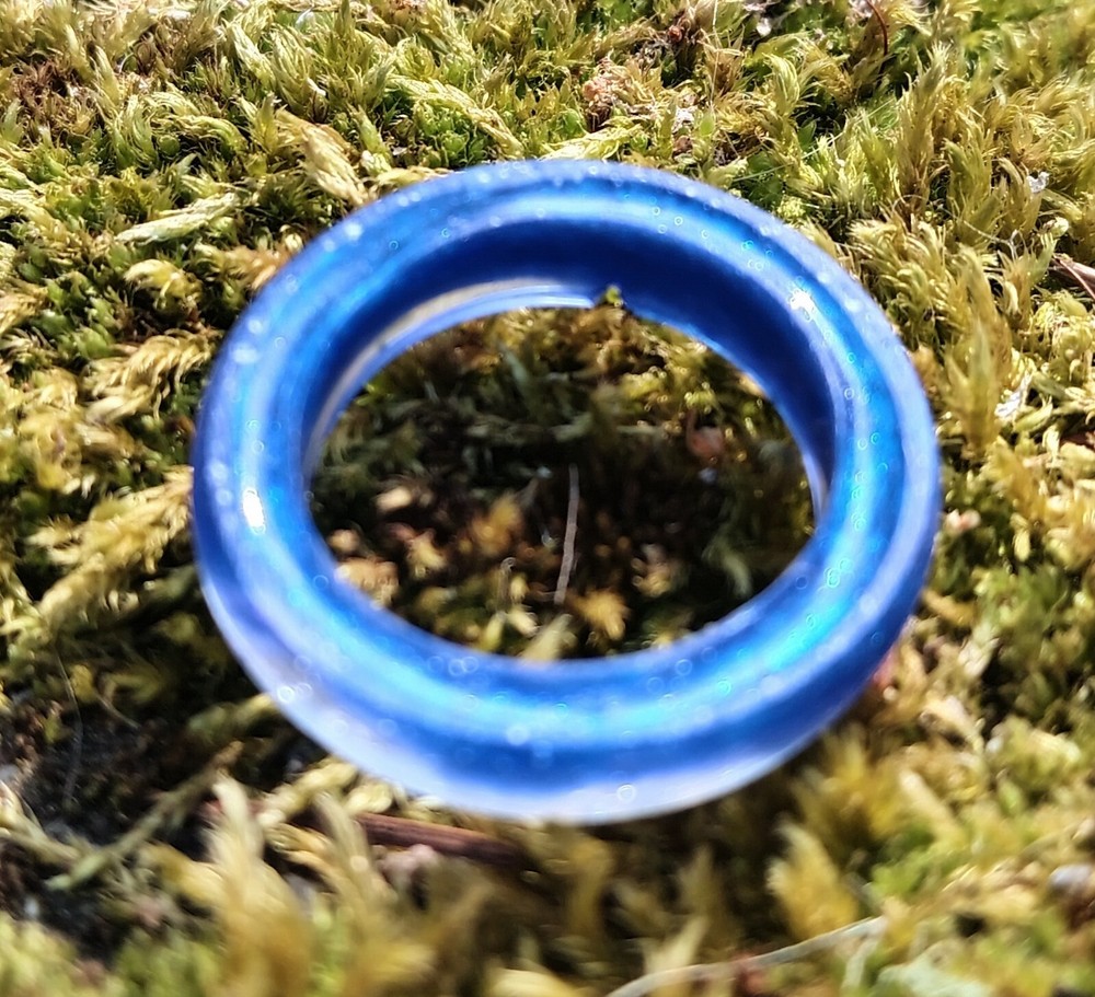Handmade Unisex Blue Handmade Resin Ring Size 10