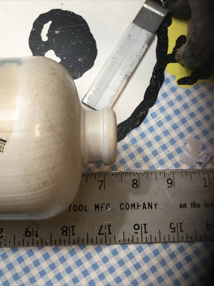 MKM Stoneware Bottle Hand Painted Windmill D.7 L EUC Ducks No Chips or Cracks