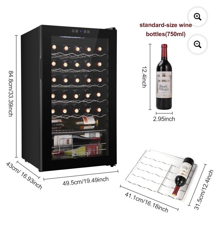 Ivation IVFWCC341LB 34 Bottle Compressor Refrigerator