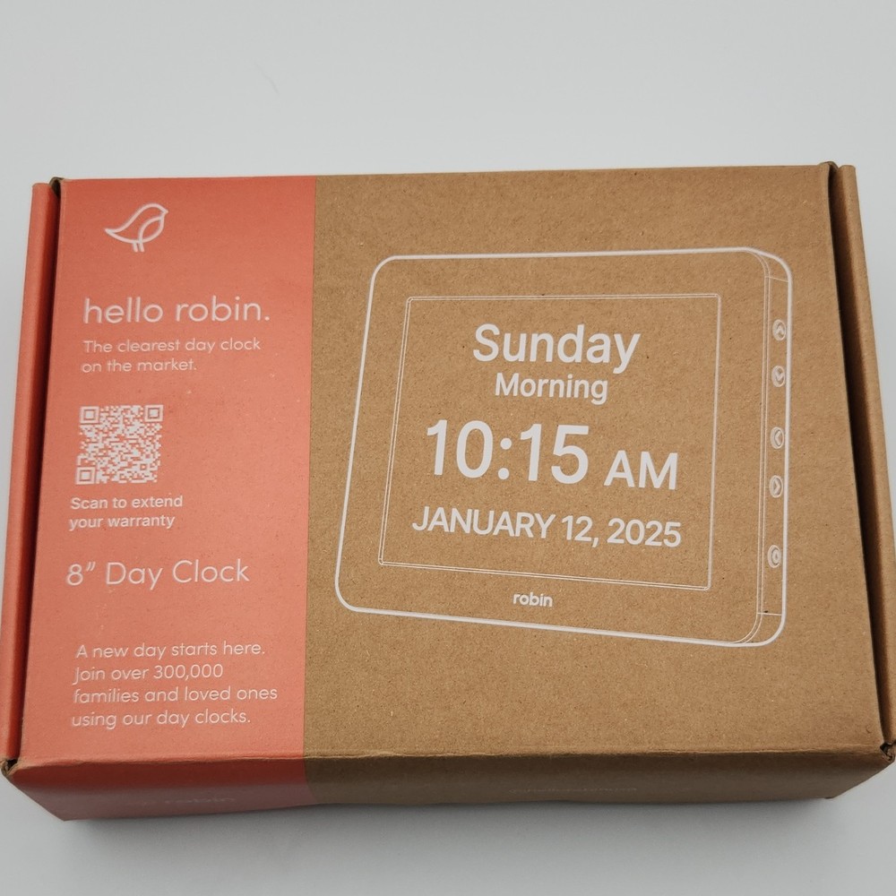 Robin 8" Day Clock Digital LED Desk Clock