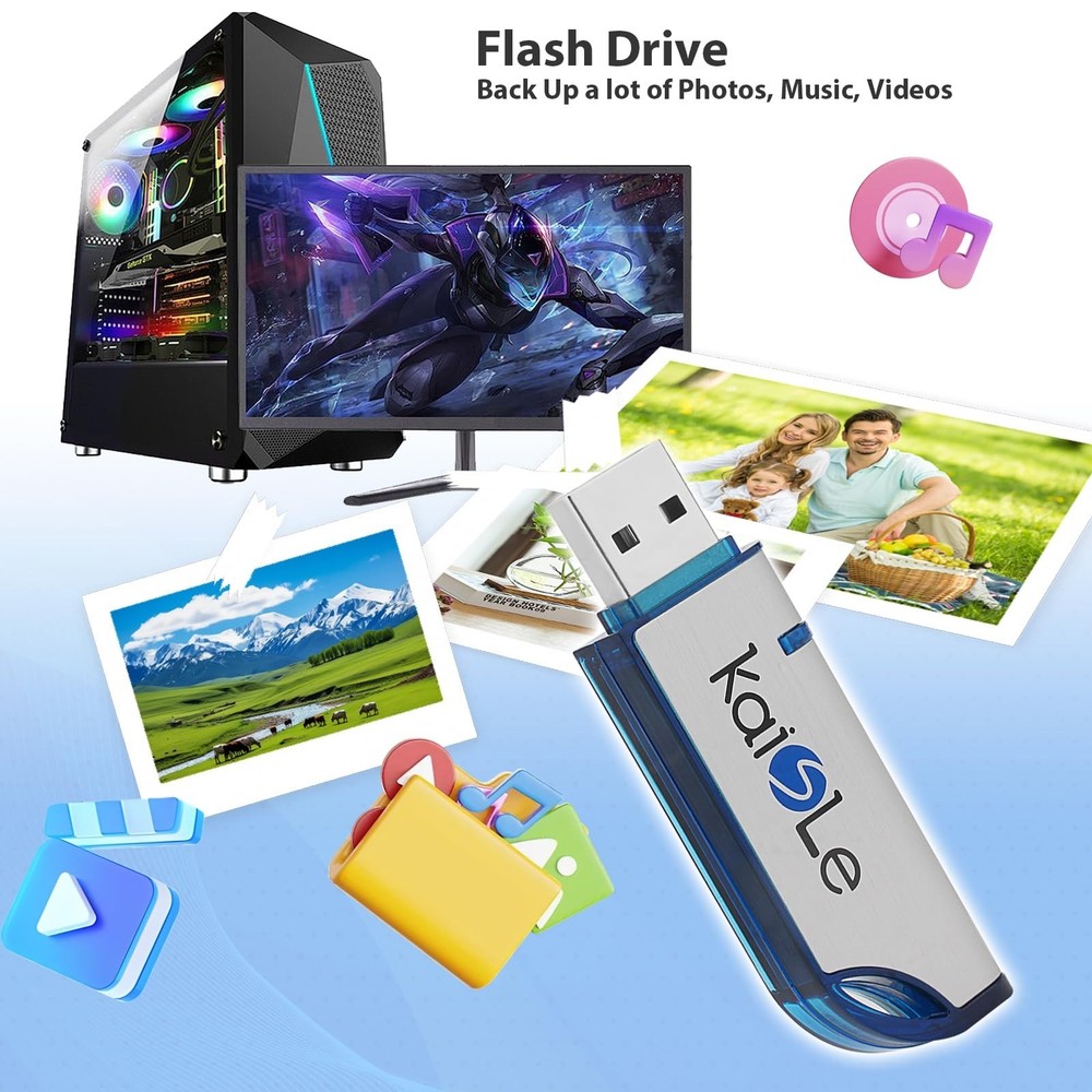 64GB USB Flash Drive, External USB Flash Memory Storage Thumb Drive, Portable...
